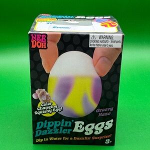 NeeDoh Dippin' Dazzler Egg Yellow and Purple - New Fast Ship!